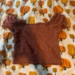 Polka dot off the shoulder top